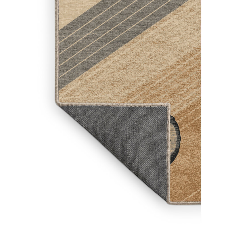 Tapis nautique à rayures douces et douces Leonia, 7 x 9