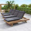 Confortable chaises longues de patio, bois d'acacia avec coussins, design moderne pour la détente en plein air