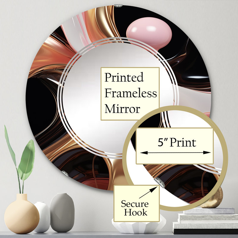 Ogdensburg - Miroir mural moderne rond, 24 po x 24 po