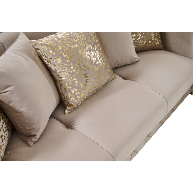 Ensemble de salon Keivin, Taupe, 2 pièces: causeuse, canapé