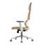  Fauteuil de direction moderne en cuir de polyuréthane à haut dossier, blanc-30849331