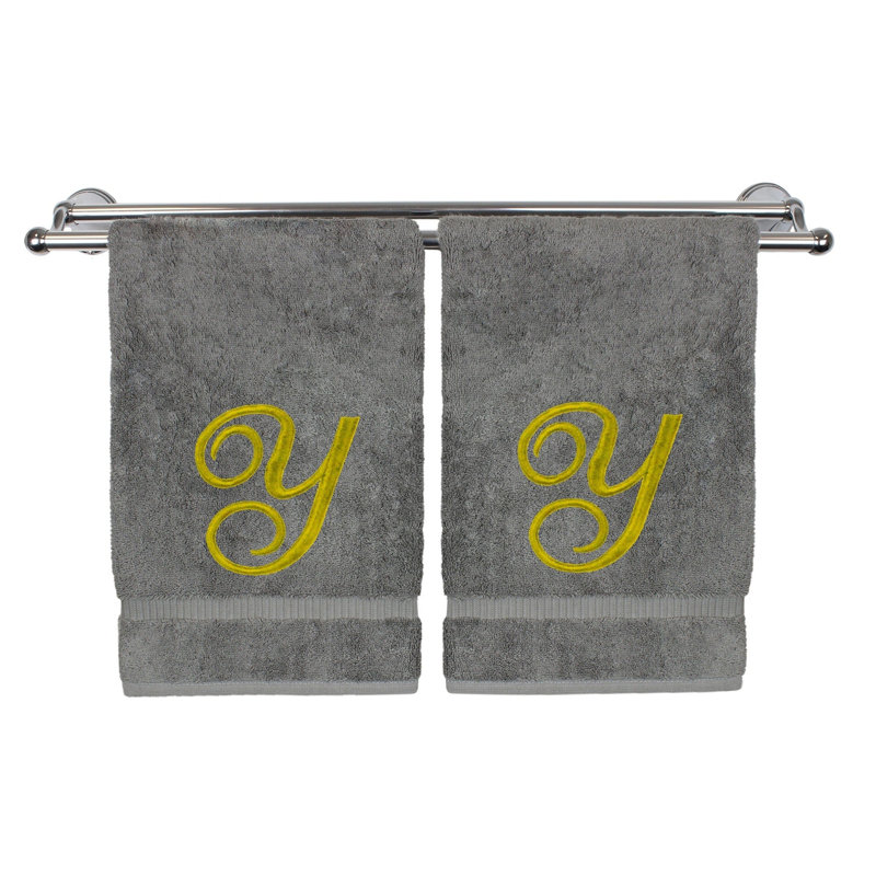 Super Plush Hand Towel, Gray/Gold, Y