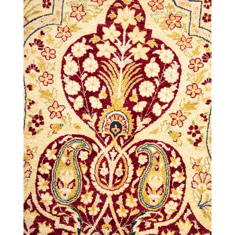 Tapis unique noué à la main ivoire 9 pi 1 po x 12 pi 1 po Keenan