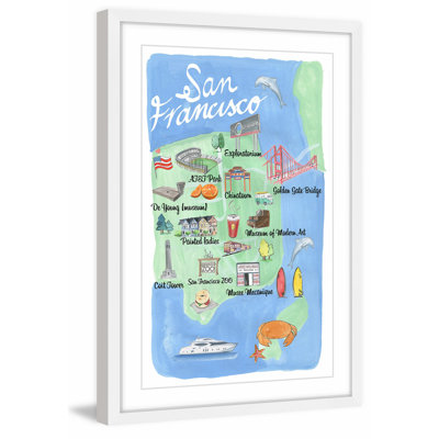 San Francisco Site Map - Single Picture Frame Print