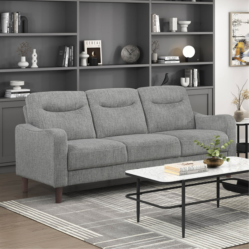 Ensemble de canapés 2 pièces Modern, Grey Faux Leather
