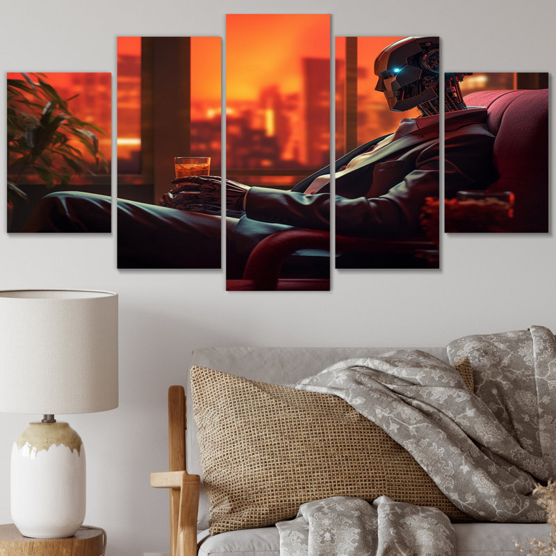 Sibert - Robot Wall Art Print - 5 Panels