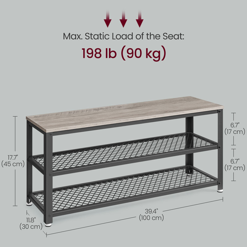 Range-chaussures en bois et métal