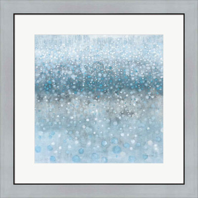 «Abstract Rain Slate Blue» par Danhui Nai, art mural encadré
