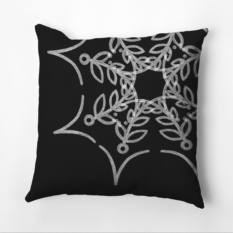 Housse de coussin carrée et insert Web art, 16 po x 16 po, Noir