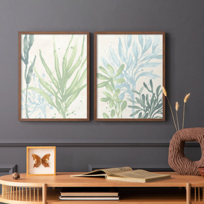 «Swaying Seagrass I-Premium», reproduction encadrée prête à accrocher - aucun clou requis - aucun clou requis