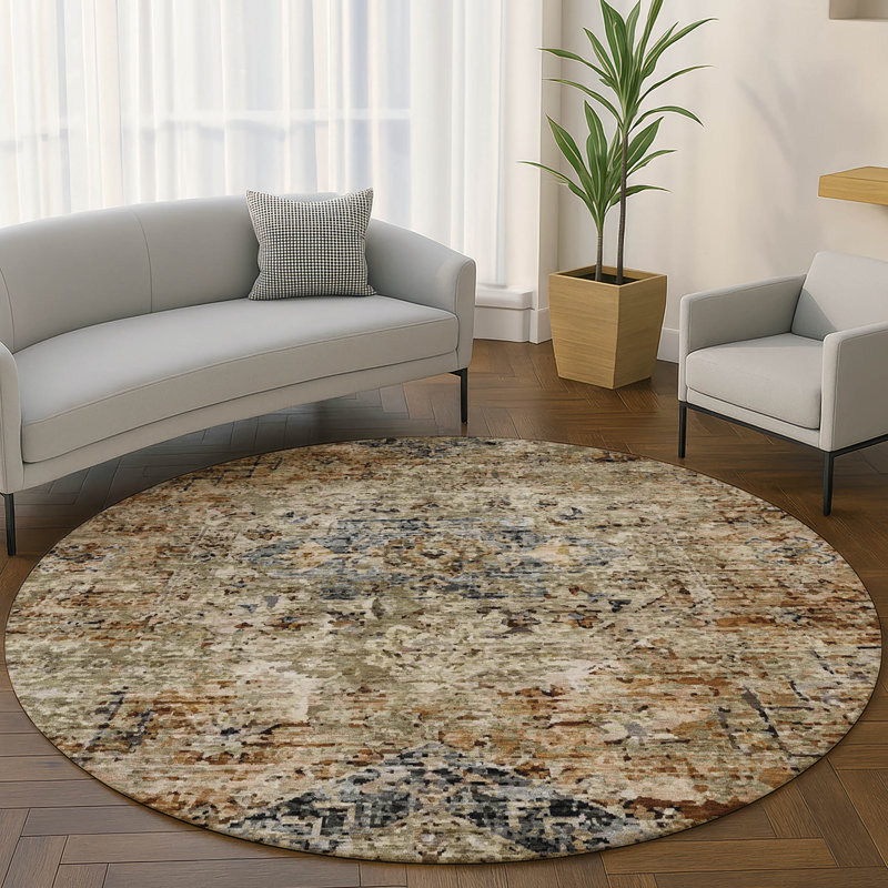 Tapis de qualité supérieure Mayfield Global, Cuivre, Rond 8 pi