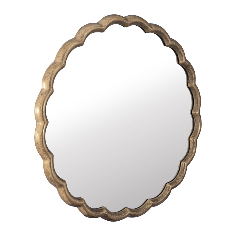 Aluminum Wave Mirror Medium, 32" x 32", Gold