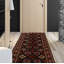 Tapis de couloir en laine noir/rouge/orange en tapis décoratif laine noué à la main de conception unique 4 pi 2 po x 9 pi 3 po new age anatolian