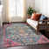 Machine Washable Indoor/Outdoor Xhevrie Teal Rug