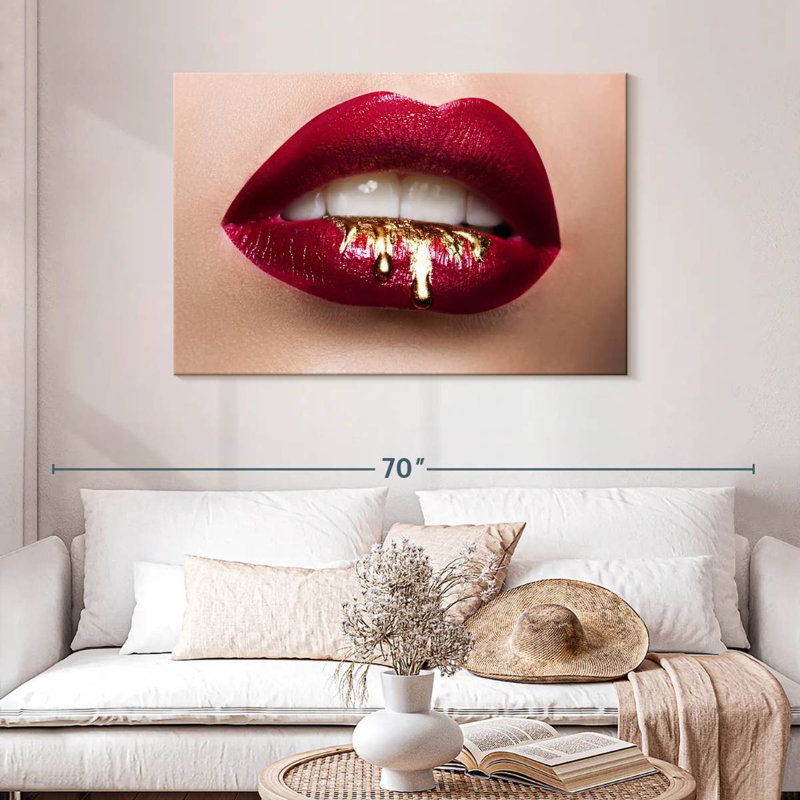 Shuttleworth Red Gold Drip Lips, 30" H x 45" W