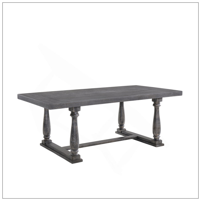 Bernard Weathered Grey Oak Finish Dining Table, Grey