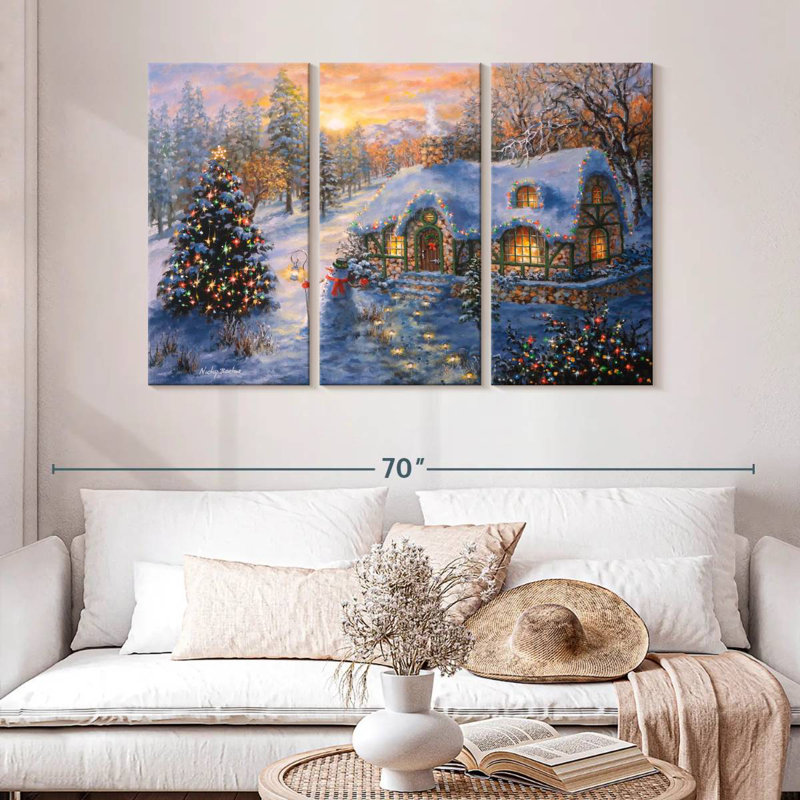 Christmas Cottage I, H 32 po x l 50 po