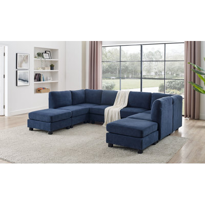Canapé modulaire symétrique de 120 po avec repose-pieds Dawnelle