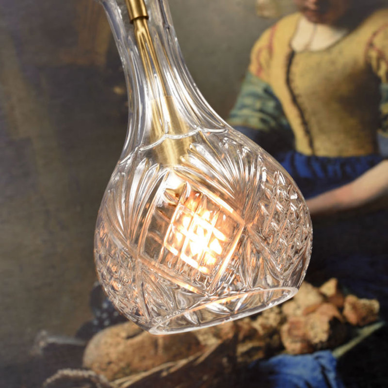Hinton 1 - Light Brass Teardrop Pendant