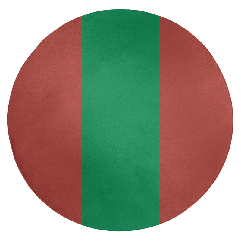 Chenille Striped Indoor Rug, Round 5'