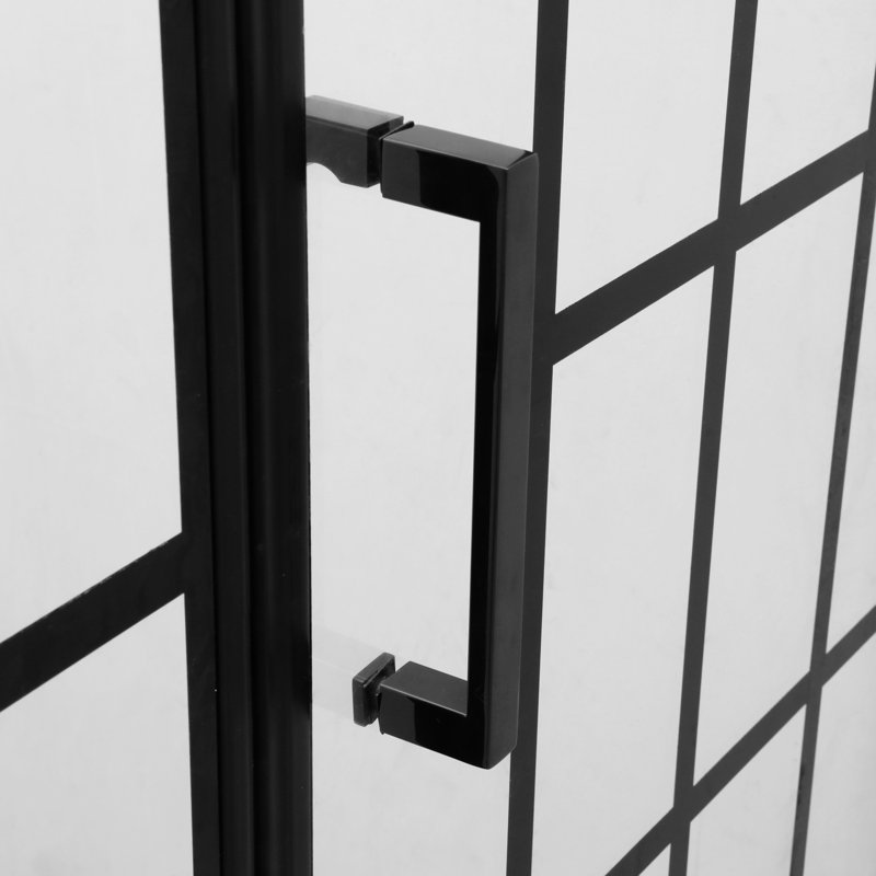 40"x72" Shower Door With Glass In Matte Black, Bathroom Attractive Feature 40" W X 72" H Fashion Choice