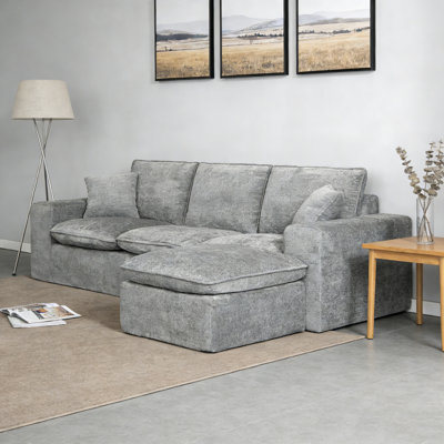 107'' Modern Boucle L-shaped Sectional Sofa