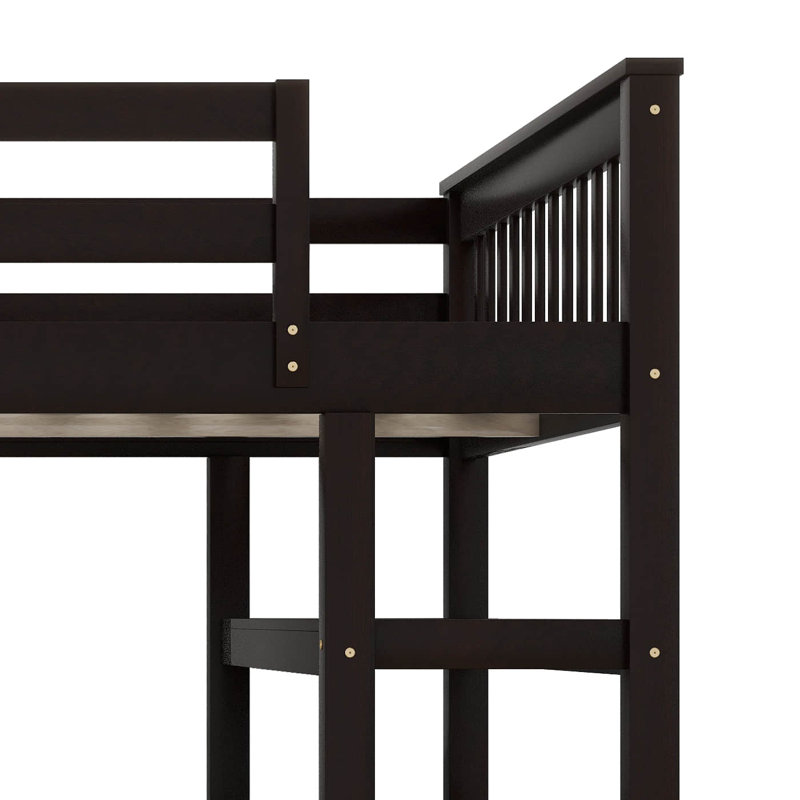 Hawwah Kids Full Loft Bed, Espresso