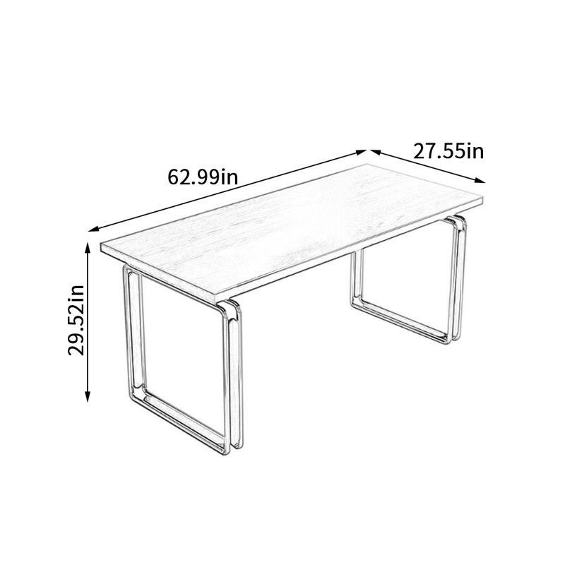 Exquisite Retro Art Design Rectangular Table, 29.52"H x 62.99"L x 27.55"W