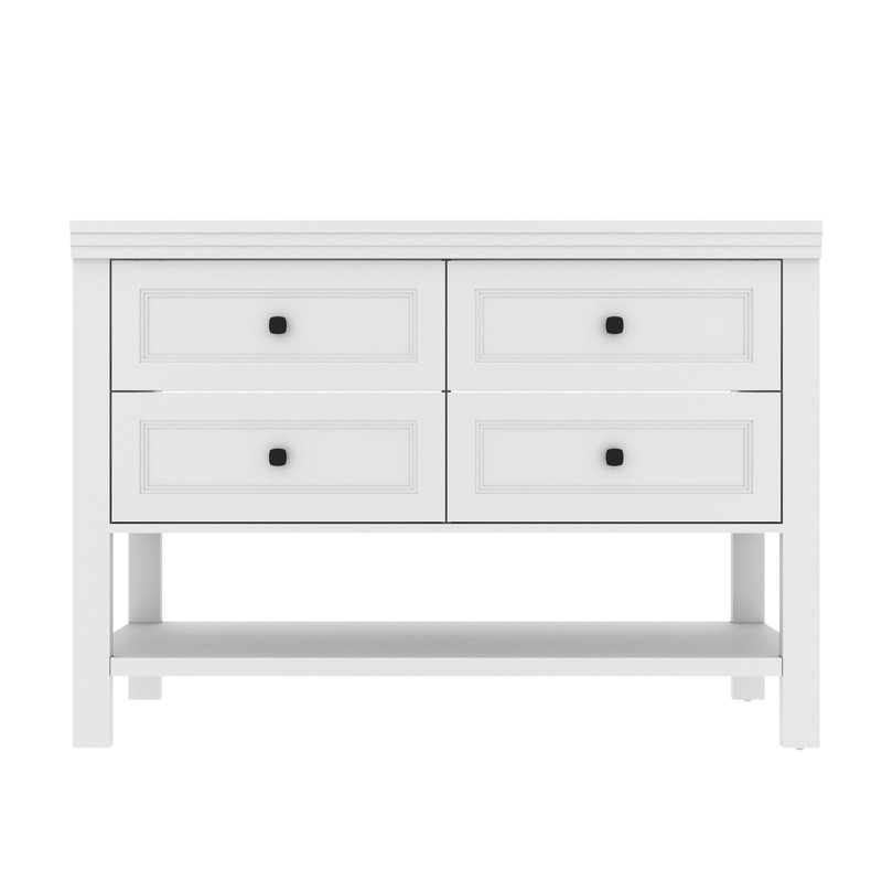 48'' Double Bathroom Vanity Base Only, Sink not Included, White