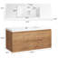 Meuble-lavabo simple 47,2 po avec comptoir et deux tiroirs, ensemble de meuble-lavabo mural flottant (robinet non inclus), entièrement assemblé-333945385-333945387