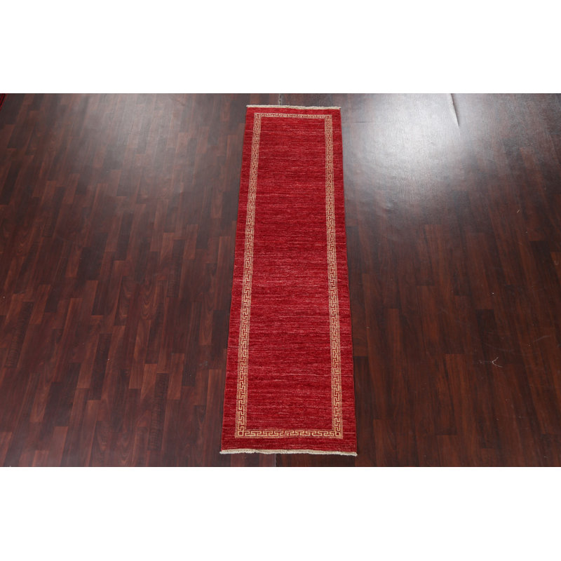 Tapis de couloir oriental en laine rouge Karbe Gabbeh Kashkoli Karell