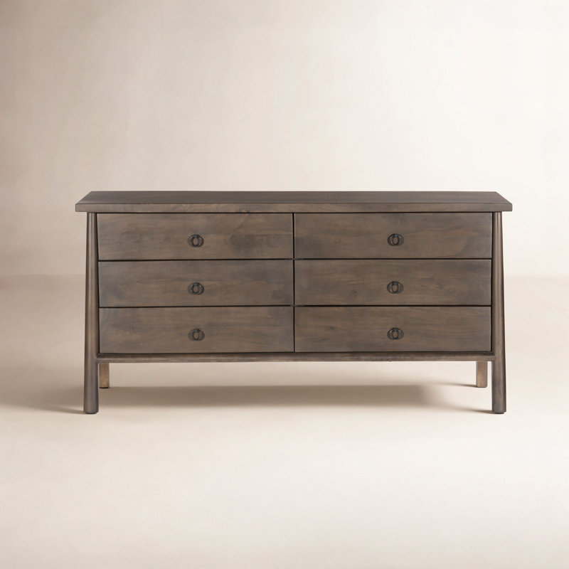Freddie 6 Drawer Dresser-Brown, Brown
