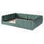 Lit plateforme pour lit double rembourré en velours vert-129682530