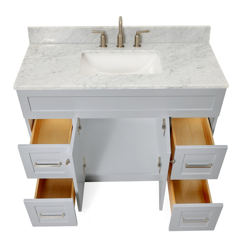 Ensemble de meuble-lavabo simple 43 po Partham, gris