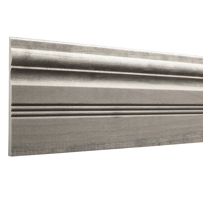 Gray Stained Wood Baseboard Moulding, 8" Length