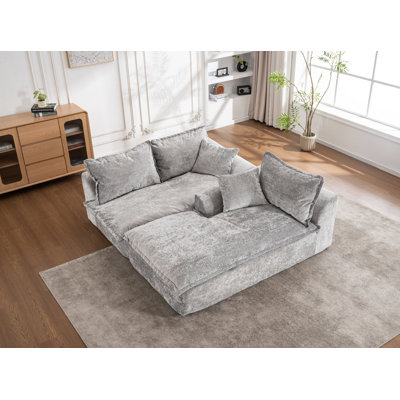 Canapé modulaire en chenille en L de 103 po avec méridienne Clary