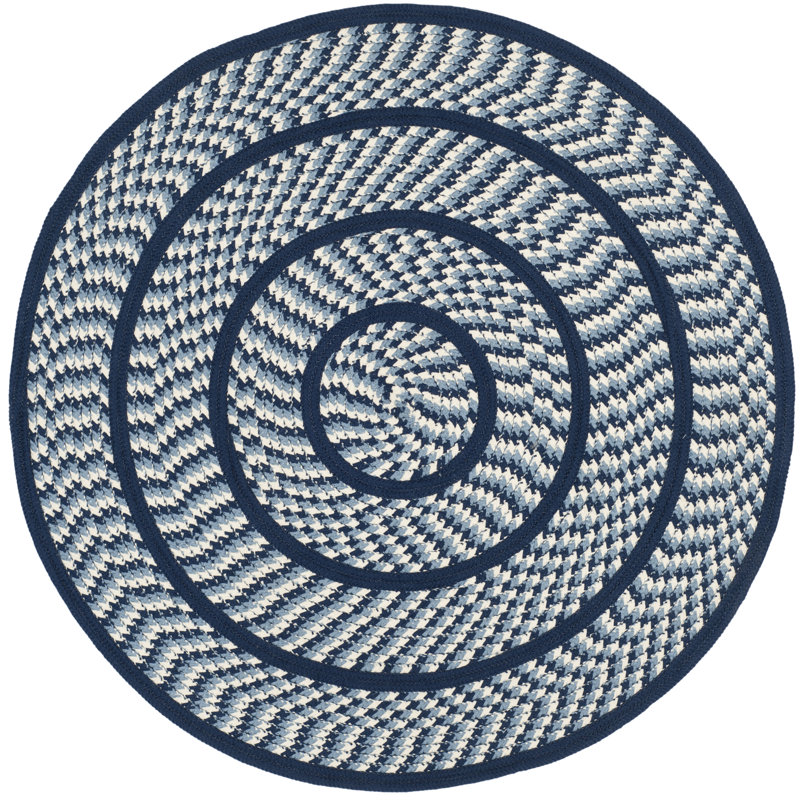 Tapis abstrait tissé à la main Georgina, Rond 8 pi