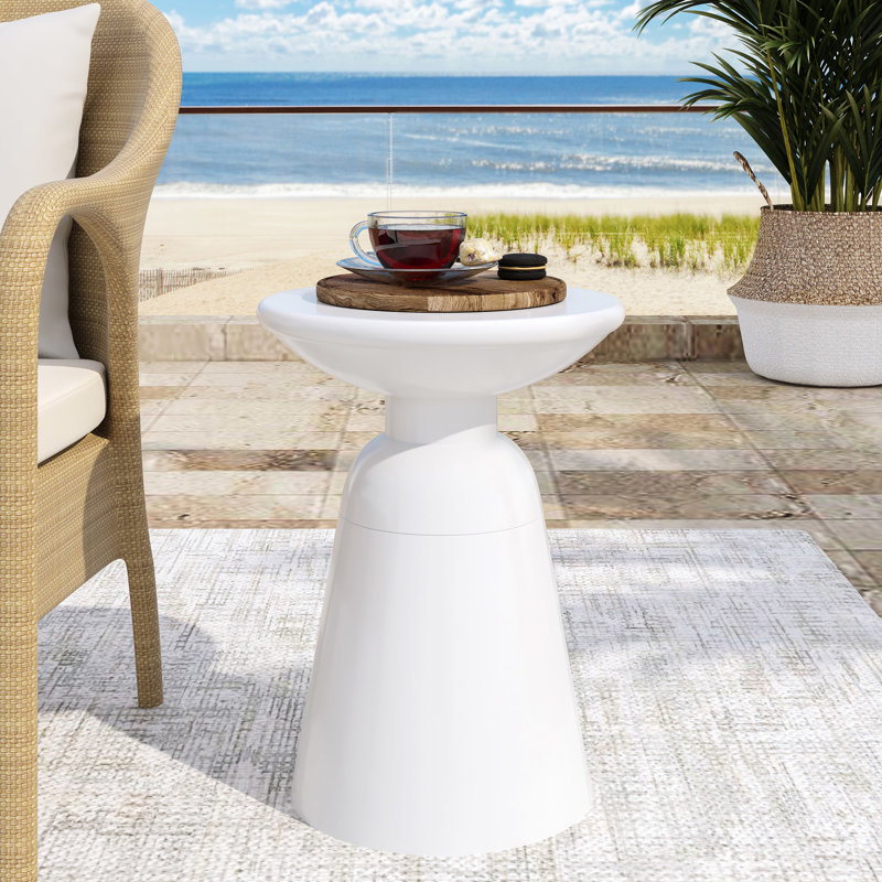 Grande table de bout d'extérieur moderne en fer, 15 x 15 x 20,25 po, sans assemblage requis, avec table de bout 15,15 po x 15,15 po x 20,25 po