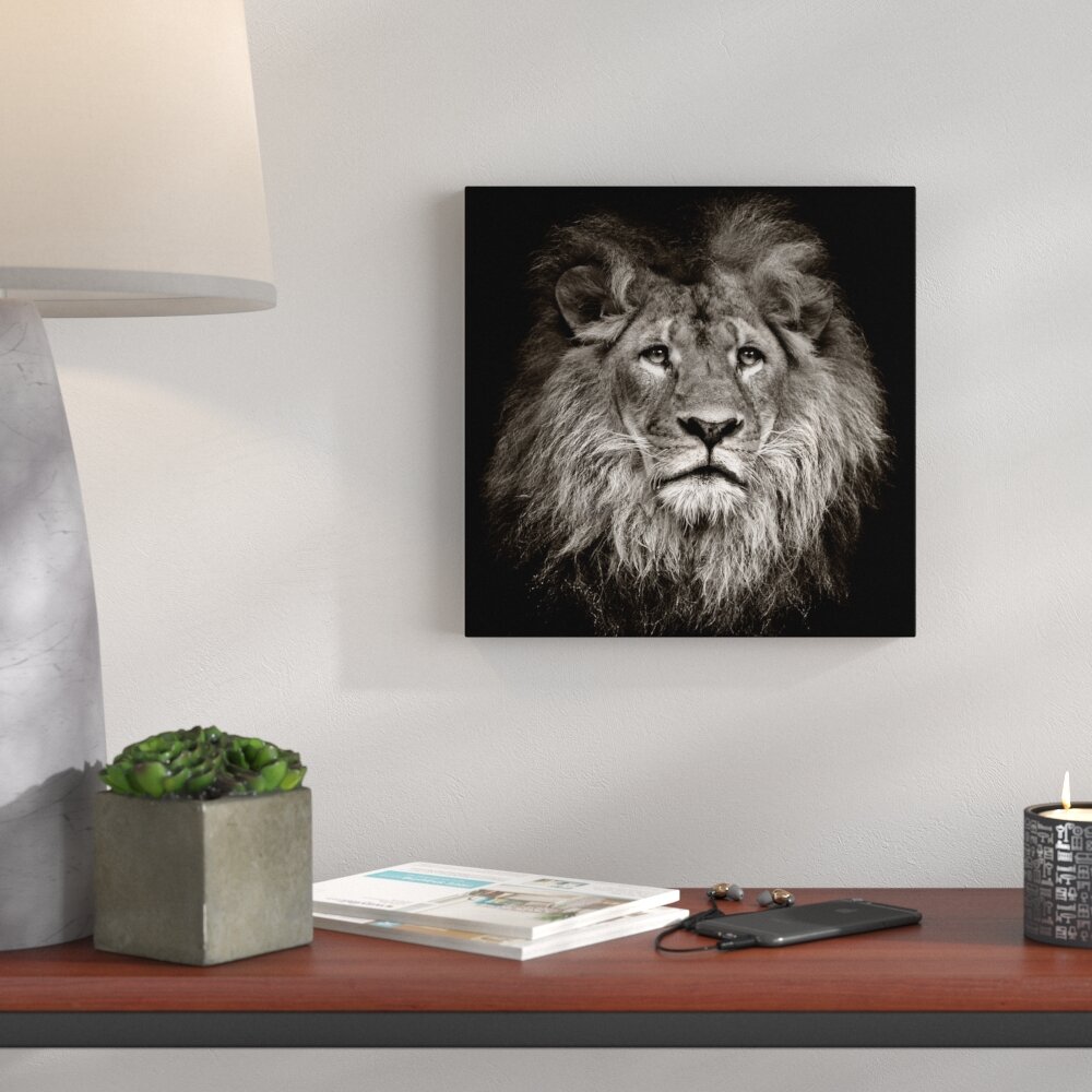 Glasbild Lion Head