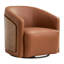 Fauteuil demi-tonneau pivotant en similicuir Delwood-1251969344