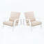 Fauteuil club d'extérieur en bois d'acacia avec coussin beige (structure blanche, ensemble de 2)-511848844