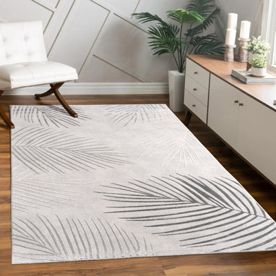 Tapis moderne pour le salon avec motif de feuilles de palmier
