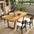 Farmhouse Dining Table Set, Solid Wood Extendable Dining Table And Rattan Back Dining Chair For Dining Room/Kitchen/Living Room-324751890-324751889