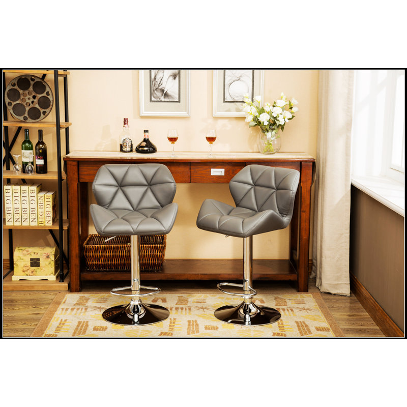 Ensemble de 2 tabourets de bar à hauteur ajustable Contemporary, Gris