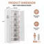 Armoire de rangement de 72 po de hauteur avec 5 tablettes réglables