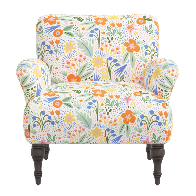 Rifle Paper Co. x Cloth & Company Bristol Armchair, Rpc Merida Multi Linen, Espresso