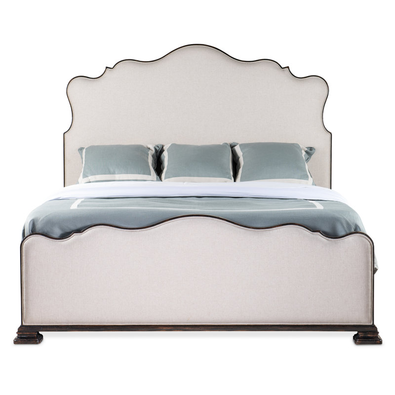 Charleston California King Beige Linen Upholstered Bed