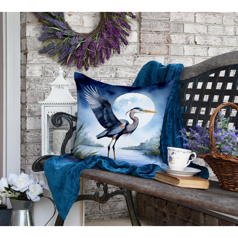 Coussin Blue Heron, Carré 18 po