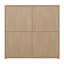 Modern minimalistic cabinet unit with 4 square-shaped doors, engineered wood, 124.5 cm W x 121.5 cm H x 34.9 cm D-124889458