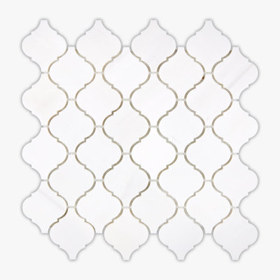 Carreau de mosaïque en marbre 12,5 po x 13 po Bianco